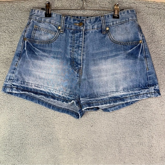 Paul & Joe Sister Shorts Womens 28 Blue Tibonhom Denim High Waisted Button Fly - Picture 1 of 14